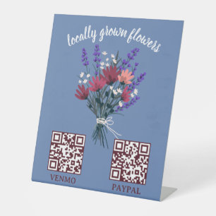 BETALINGS QR-CODE Bloemisterij Bloemenkwekers Mark Reclamebord Met Voetstuk