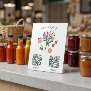 BETALINGS QR CODE Boerenmarkt Boerenmarkt Kraam Reclamebord Met Voetstuk