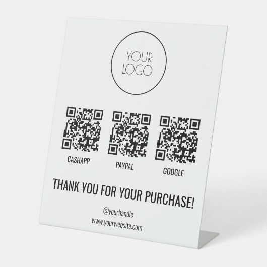 BetalingsCashapp voor QR-code PayPal PayPal Je Log Reclamebord Met Voetstuk (Voorkant)