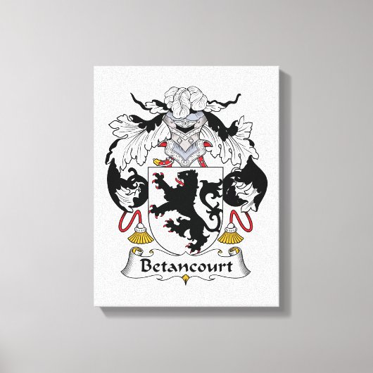 Betancourt Family Crest Canvas Afdruk (Voorkant)