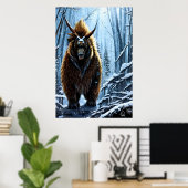 Bête d'ours de grand imaginaire | AI Art Poster (Bureau à domicile)
