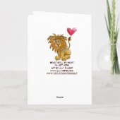Bête encore mon coeur Lion Cartes Coeurs (Dos)