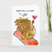 Bête encore mon coeur Lion Cartes Coeurs (Devant)