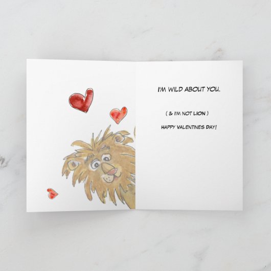 Bête encore mon coeur Lion Cartes Coeurs (Intérieur)