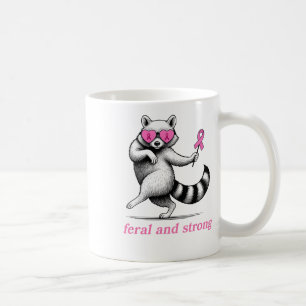 Betekenisvolle Borstkanker Awareness Raccoon Feral Koffiemok