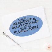 betekenisvolle Relatie Flugelhorn Oval Sticker (Envelop)