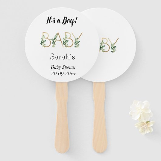 Betekent het een Gepersonaliseerd Baby shower van  Handwaaier (Voorkant en achterkant)