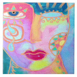 Beter Abstract digitaal schilderen Tegeltje