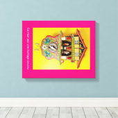 Beter dan een cuckoo klok? Een gewikkeld canvas. Canvas Afdruk (Insitu (Houten vloer))