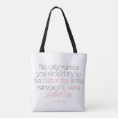 Beter dan je gisteren citaat gepersonaliseerd was tote bag (Achterkant)