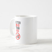 Beter dood dan rood koffiemok (Voorkant links)