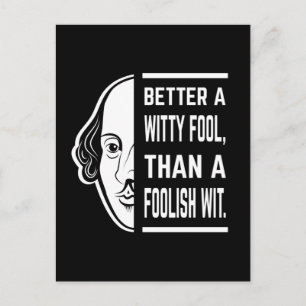 Beter een Witty Fool Shakespeare Thespian Quote Briefkaart
