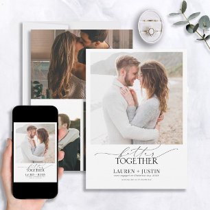 Beter gecombineerd zwart & wit 4 Foto-Verloving Kaart