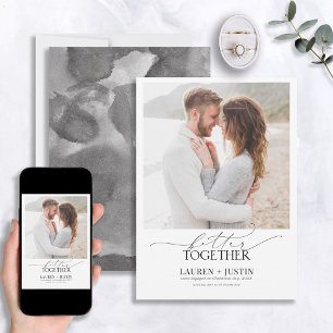 Beter gecombineerd zwart & wit foto-Verloving Kaart