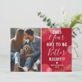 Beter Jaar met kerstrood Feestdagenkaart (Staand voorkant)