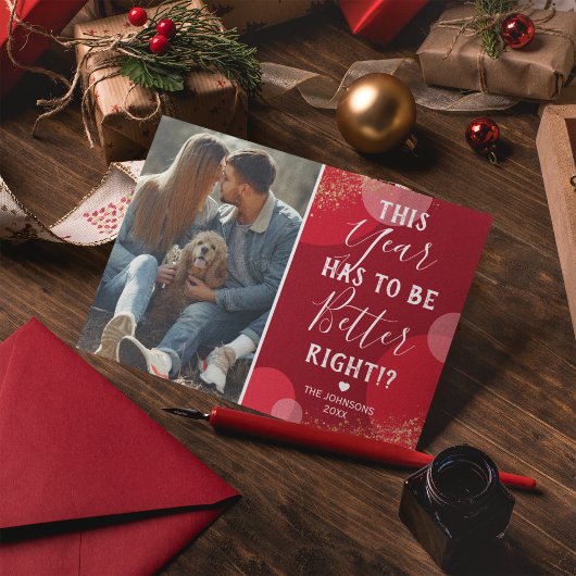 Beter Jaar met kerstrood Feestdagenkaart