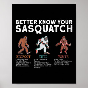 Beter Ken Je Sasquatch Bigfoot Yeti Yowie Grappig Poster