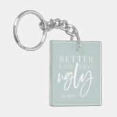Beter laat dan lelijk. sleutelhanger (Voorkant Links)