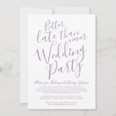 Beter laat dan nooit bruiloftsfeest gedempte paars kaart (Voorkant)