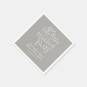 Beter laat dan nooit grijs bruiloft servet (Hoek)