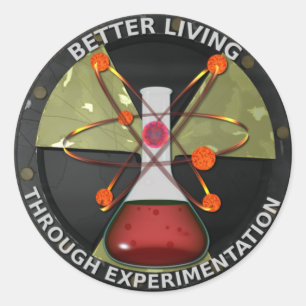 Beter leven door experimenteren versie 3 ronde sticker