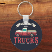 Beter leven met vrachtwagens grappige trucker sleutelhanger (Voorkant)