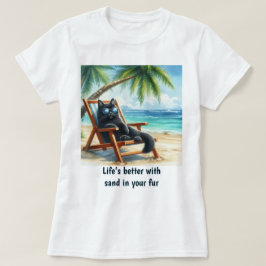 Beter Leven voor Kattenliefhebbers Aan Het Strand T-shirt
