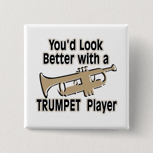 Beter met een trompettist vierkante button 5,1 cm (Voorkant)