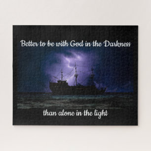 Beter om bij God te zijn in het Darkness Quote Legpuzzel