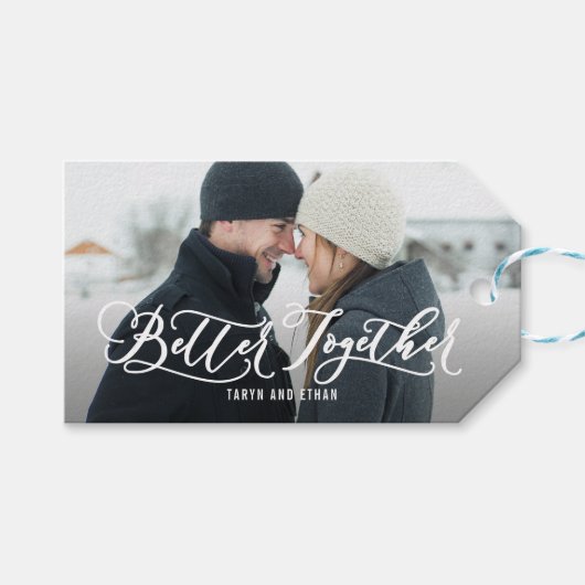 Beter samen BEWERKBARE KLEUR Save the Date Label Cadeaulabel (Voorkant (Horizontaal))