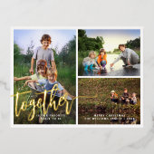 Beter samen drie foto's folie feestdagen briefkaart (Voorkant)