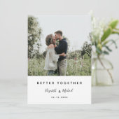Beter samen Foto modern Elegant Eenvoudig script Save The Date (Staand voorkant)