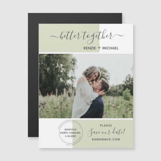 Beter Samen Foto Opslaan De Datum Trouwen Modern (Voorkant / Achterkant)