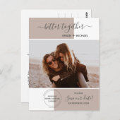 Beter Samen Foto Opslaan De Datum Trouwen Modern Briefkaart (Voorkant / Achterkant)