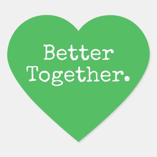 Beter Samen Leef Groen Hart Sticker (Voorkant)