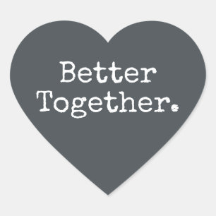 Beter Samen Liefde Off-Zwart Hart Sticker