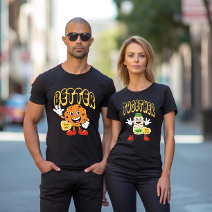 Beter Samen Matching Paar Naam Koffie Donuts T-shirt