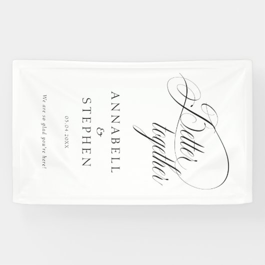 Beter samen! Modern, kalligrafie, wit Spandoek (Horizontaal)