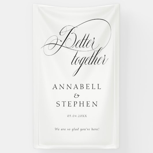 Beter samen! Modern, kalligrafie, wit Spandoek (Verticaal)