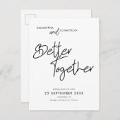 Beter samen Modern Script Bewaar de datum Aankondigingskaart (Voorkant / Achterkant)