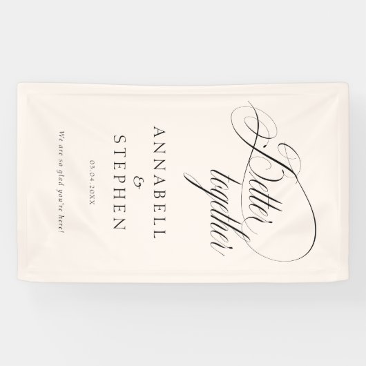 Beter samen! Moderne, kalligrafie, beige Spandoek (Horizontaal)