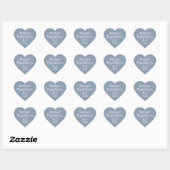 Beter Samen Monogram Jaar Stof Blauw Bruiloft Hart Sticker (Vel)