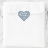 Beter Samen Monogram Jaar Stof Blauw Bruiloft Hart Sticker (Tas)