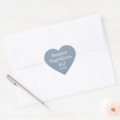 Beter Samen Monogram Jaar Stof Blauw Bruiloft Hart Sticker (Envelop)