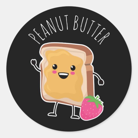 Beter samen (PB en J): pindaknop Ronde Sticker (Voorkant)