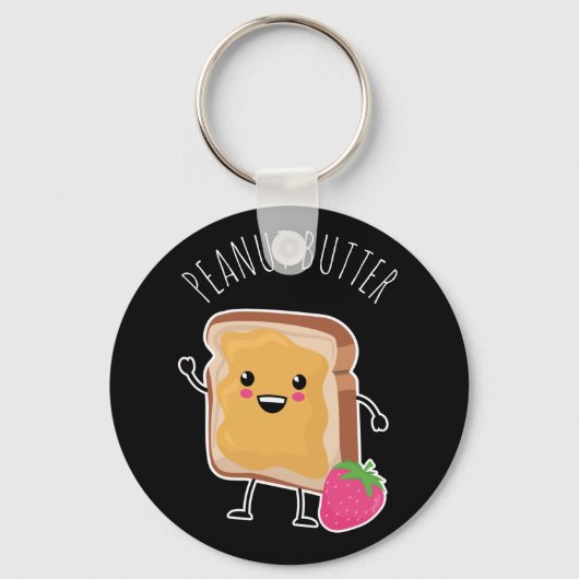 Beter samen (PB en J): pindaknop Sleutelhanger (Voorkant)