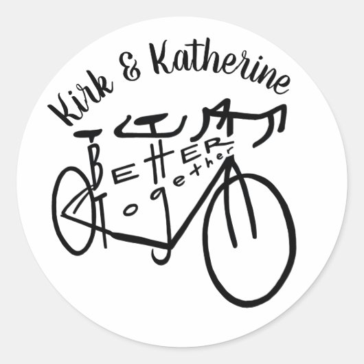 Beter samen tandem biken gepersonaliseerde sticker (Voorkant)