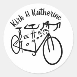Beter samen tandem biken gepersonaliseerde sticker