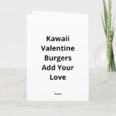 Beter Samen Valentijn Schattige Kawaii Burger Frit Kaart (Achterkant)