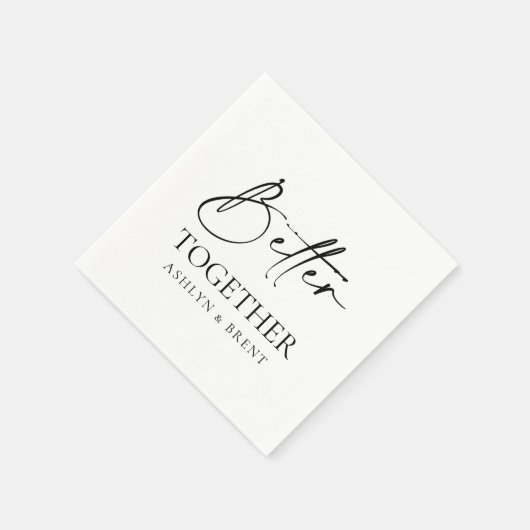 Beter samen witte bruiloft kan cocktail servetten (Hoek)